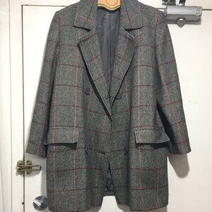 VINTAGE WEINBERG DOUBLE BREAST WOOL PLAID JACKETS SIZE L